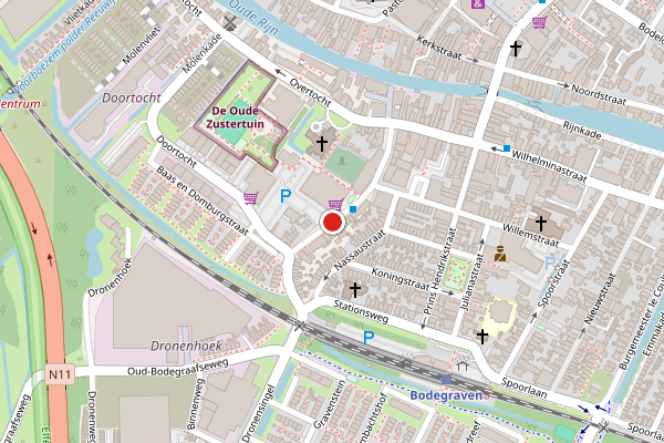 Brandweer-melding op Oud-Bodegraafseweg, Bodegraven op 27 juni, kaart-overzicht