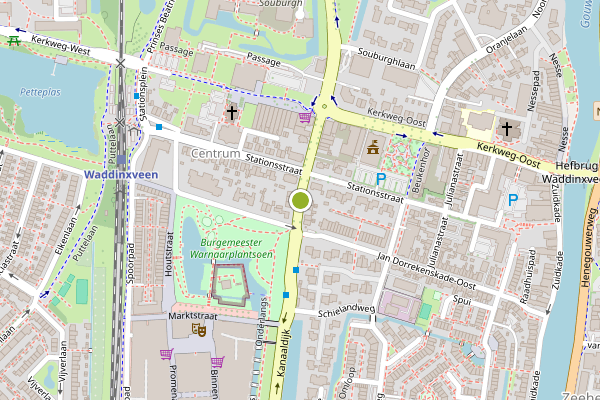 Ambulance-melding op Kanaalstraat, Waddinxveen op 29 juni, kaart-overzicht