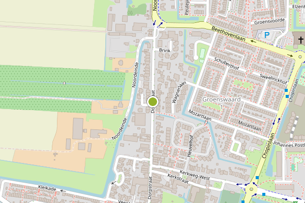 Ambulance-melding op Dorpstraat, Waddinxveen op 28 juni, kaart-overzicht
