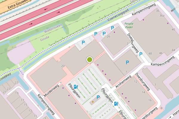 Ambulance-melding op Elburgplein, Gouda op 29 juni, kaart-overzicht