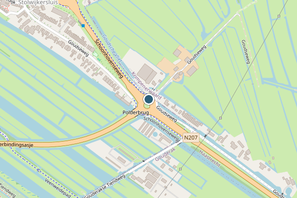 Politie-melding op N207 Polderrotonde, Gouda op 1 juli, kaart-overzicht