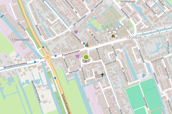 Ambulance-melding op Achter de Kerk, Stolwijk op 2 juli, kaart-overzicht