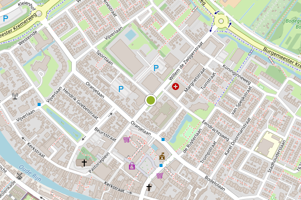 Ambulance-melding op Willem de Zwijgerstraat, Bodegraven op 2 juli, kaart-overzicht