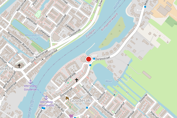 Brandweer-melding op Havenhoofd, Gouderak op 3 juli, kaart-overzicht
