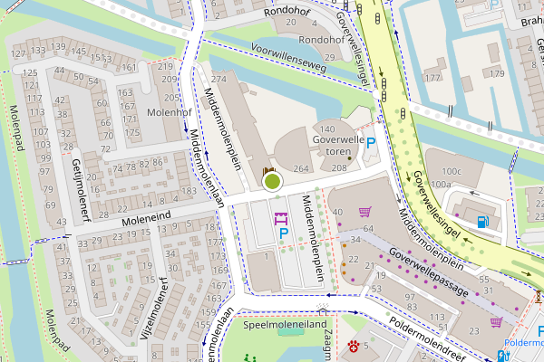 Ambulance-melding op Middenmolenplein, Gouda op 3 juli, kaart-overzicht