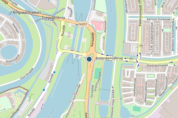 Politie-melding op Kanaaldijk, Gouda op 3 juli, kaart-overzicht