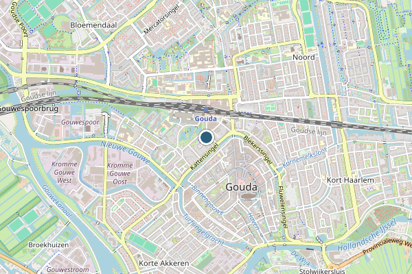 Politie-melding op Gouda op 3 juli, kaart-overzicht