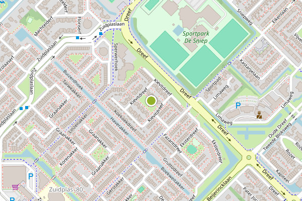 Ambulance-melding op Kievitdreef, Waddinxveen op 4 juli, kaart-overzicht