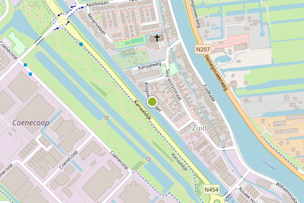 Ambulance-melding op Ringvaartsingel, Waddinxveen op 4 juli, kaart-overzicht