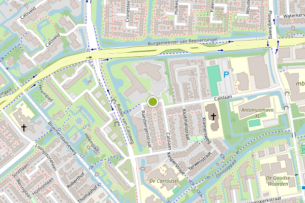 Ambulance-melding op Anna van Meertenstraat, Gouda op 7 juli, kaart-overzicht