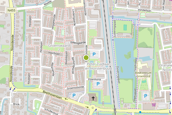Ambulance-melding op Groensvoorde, Waddinxveen op 6 juli, kaart-overzicht