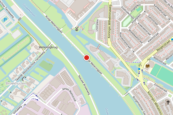 Brandweer-melding op Ruige Weteringpad, Gouda op 7 juli, kaart-overzicht