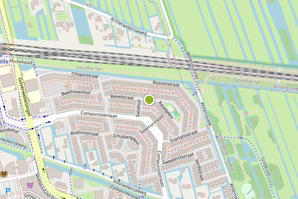 Ambulance-melding op Ravelplein, Gouda op 7 juli, kaart-overzicht