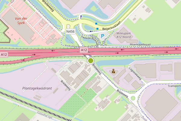 Ambulance-melding op Bredeweg, Waddinxveen op 8 juli, kaart-overzicht