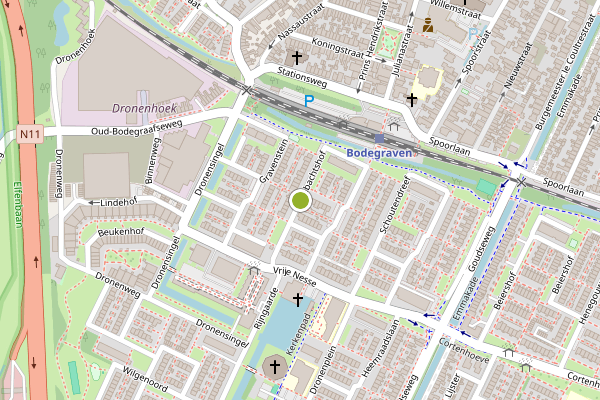 Ambulance-melding op Ambachtshof, Bodegraven op 9 juli, kaart-overzicht
