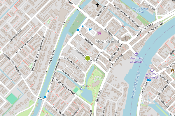 Ambulance-melding op Schielandstraat, Moordrecht op 10 juli, kaart-overzicht