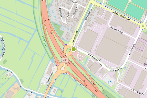 Ambulance-melding op Europaweg, Bodegraven op 10 juli, kaart-overzicht