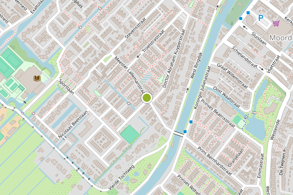 Ambulance-melding op Meester Lallemanstraat, Moordrecht op 10 juli, kaart-overzicht