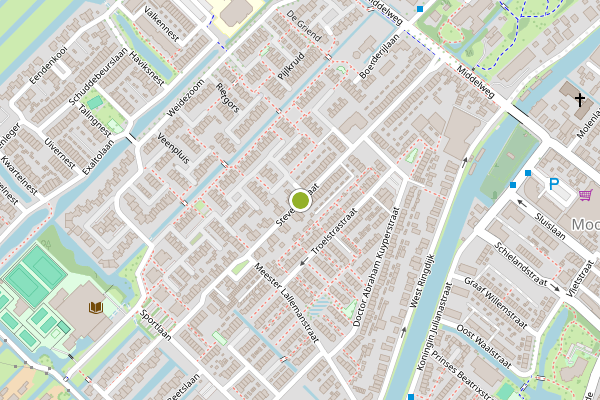 Ambulance-melding op Stevensstraat, Moordrecht op 11 juli, kaart-overzicht