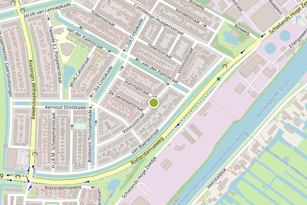 Ambulance-melding op Vossiusstraat, Gouda op 11 juli, kaart-overzicht