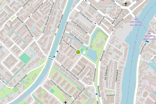 Ambulance-melding op Prinses Beatrixstraat, Moordrecht op 11 juli, kaart-overzicht