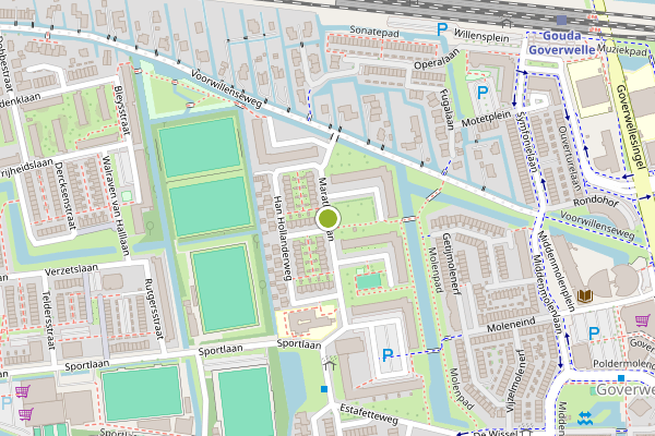 Ambulance-melding op Marathonlaan, Gouda op 11 juli, kaart-overzicht