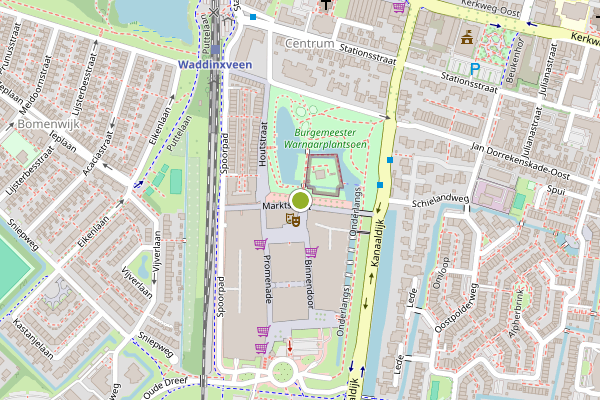 Ambulance-melding op Marktstraat, Waddinxveen op 11 juli, kaart-overzicht