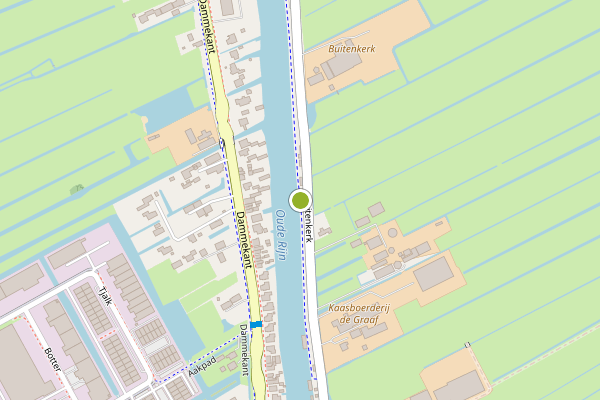 Ambulance-melding op Buitenkerk, Bodegraven op 12 juli, kaart-overzicht