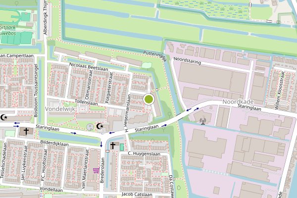 Ambulance-melding op Werumeus Buninglaan, Waddinxveen op 12 juli, kaart-overzicht