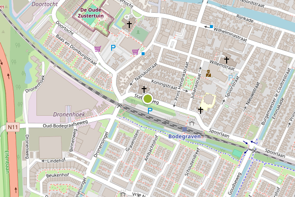 Ambulance-melding op Stationsweg, Bodegraven op 12 juli, kaart-overzicht