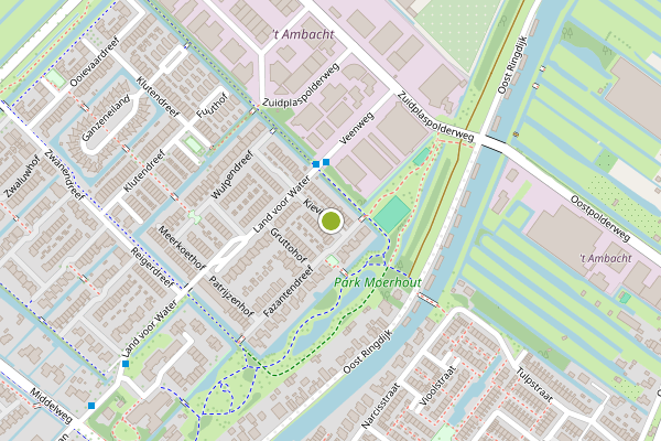 Ambulance-melding op Kievithof, Moordrecht op 12 juli, kaart-overzicht