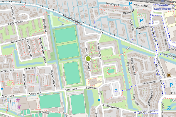 Ambulance-melding op Han Hollanderweg, Gouda op 12 juli, kaart-overzicht