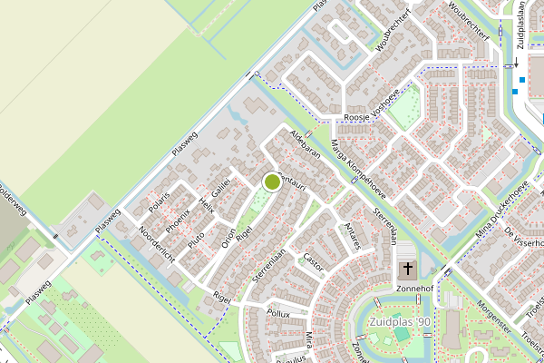Ambulance-melding op Centauri, Waddinxveen op 12 juli, kaart-overzicht