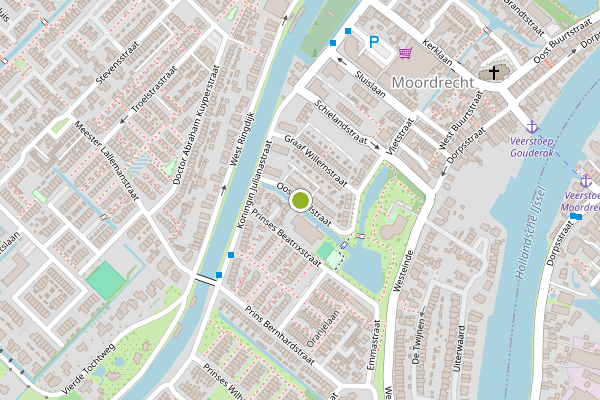 Ambulance-melding op Oost Waalstraat, Moordrecht op 12 juli, kaart-overzicht