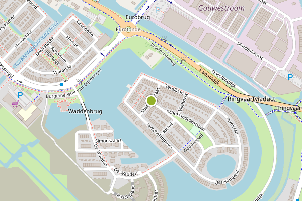 Ambulance-melding op Vlielandstraat, Gouda op 13 juli, kaart-overzicht