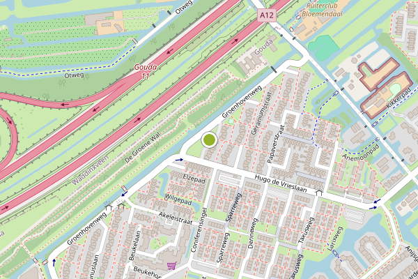 Ambulance-melding op Balsemienstraat, Gouda op 14 juli, kaart-overzicht