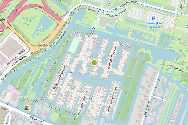 Ambulance-melding op Verlengde Breevaart, Reeuwijk op 14 juli, kaart-overzicht