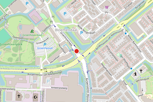 Brandweer-melding op Groenhovenweg, Gouda op 16 juli, kaart-overzicht