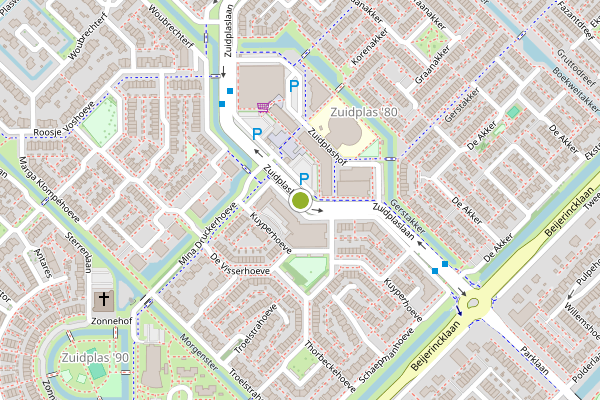 Ambulance-melding op Zuidplaslaan, Waddinxveen op 16 juli, kaart-overzicht