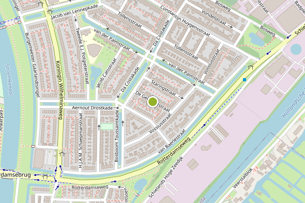 Ambulance-melding op De Genestetstraat, Gouda op 16 juli, kaart-overzicht