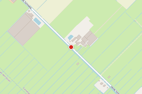 Brandweer-melding op Derde Tochtweg, Cortelande op 16 juli, kaart-overzicht