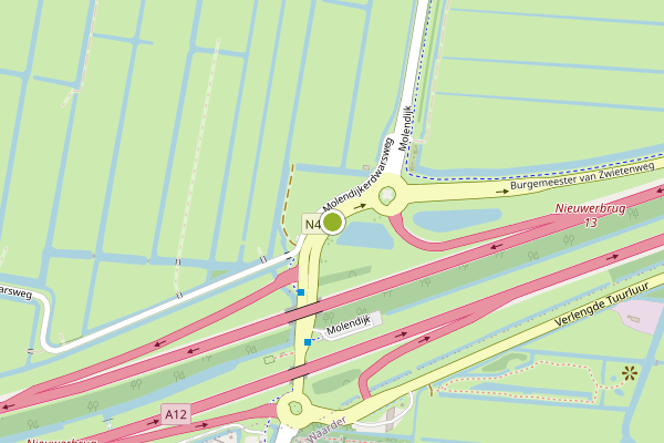Ambulance-melding op Molendijk, Nieuwerbrug op 16 juli, kaart-overzicht