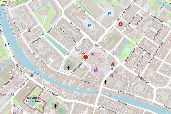 Brandweer-melding op Nieuwe Markt, Bodegraven op 17 juli, kaart-overzicht