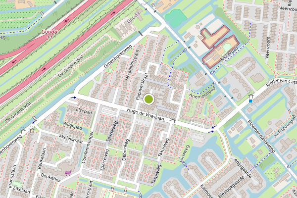 Ambulance-melding op Leliepad, Gouda op 17 juli, kaart-overzicht