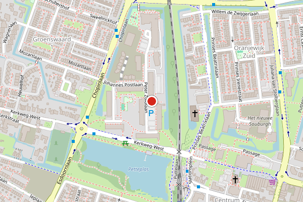 Brandweer-melding op Peter Zuidlaan, Waddinxveen op 18 juli, kaart-overzicht