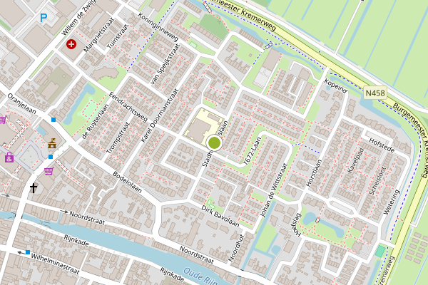 Ambulance-melding op Stadhouderslaan, Bodegraven op 19 juli, kaart-overzicht