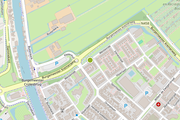 Ambulance-melding op Westeinde, Bodegraven op 21 juli, kaart-overzicht