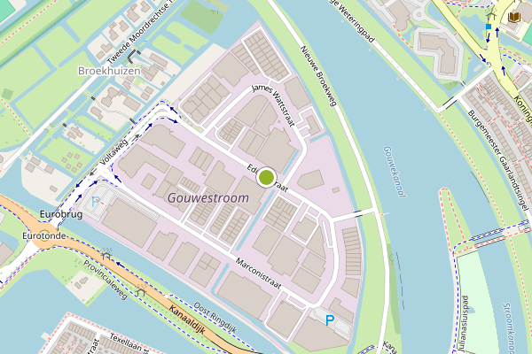 Ambulance-melding op Edisonstraat, Gouda op 21 juli, kaart-overzicht