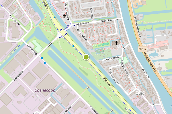 Ambulance-melding op Kanaaldijk, Waddinxveen op 29 juli, kaart-overzicht