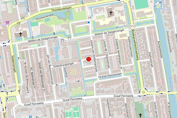Brandweer-melding op Graaf Adolfstraat, Gouda op 30 juli, kaart-overzicht